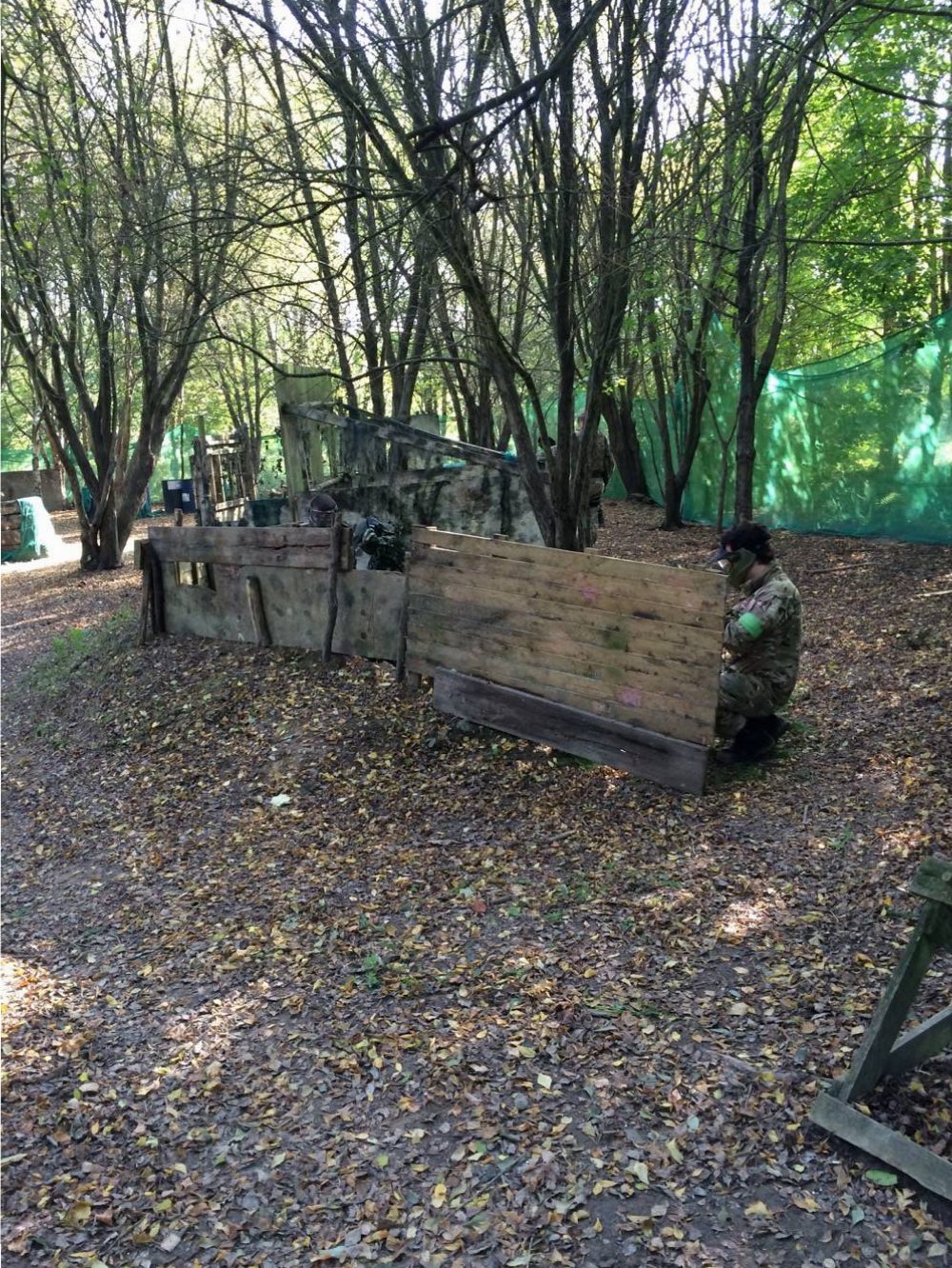 The woodland at the 1066 site, with barricades and cover between the trees